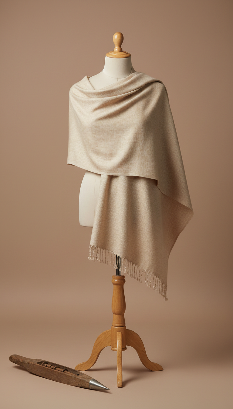 Sandalwood Cream Pashmina Shawl