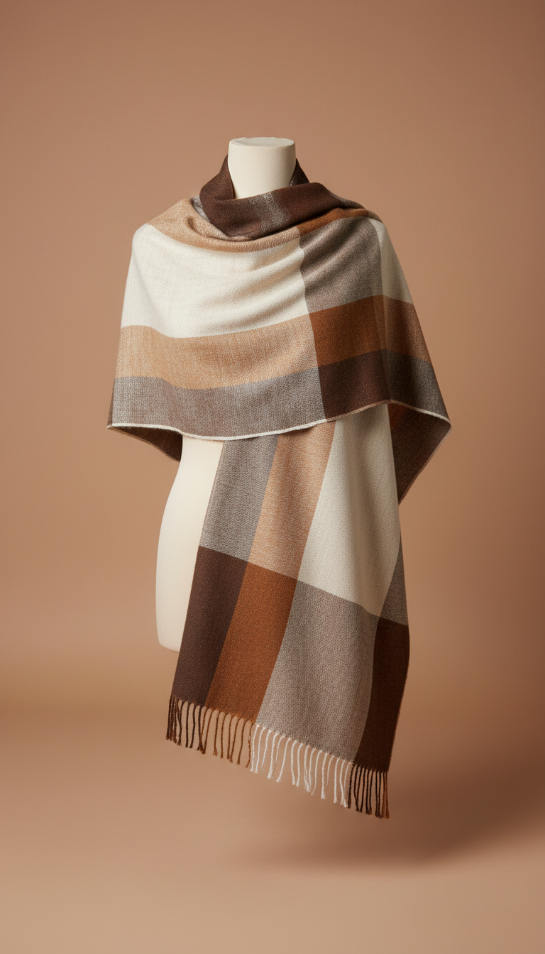 Cacao Thread Handloom Pashmina Shawl